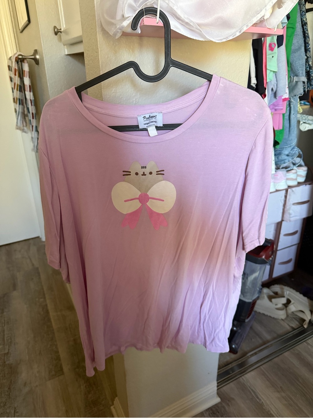 Plus Size Pusheen x Unique Vintage Pink Bow Cat Shirt